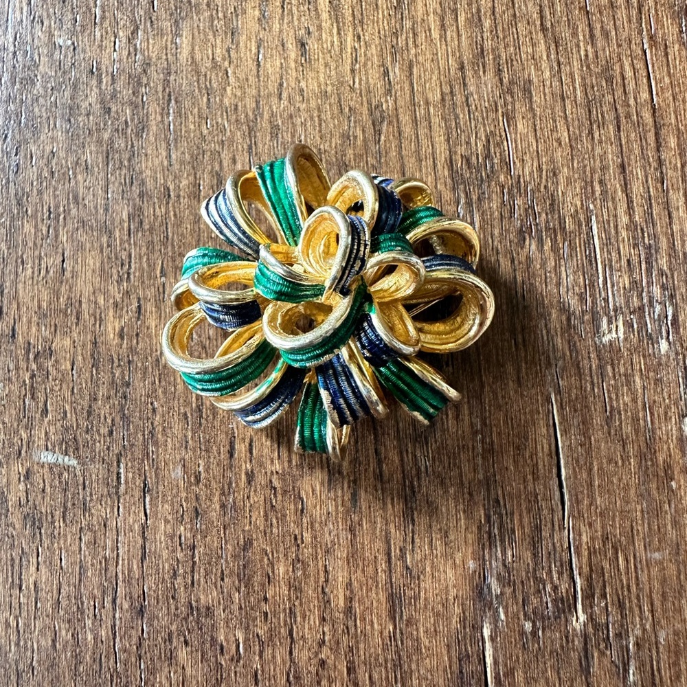 Marcel Boucher Enameled Ribbon Pin Brooch